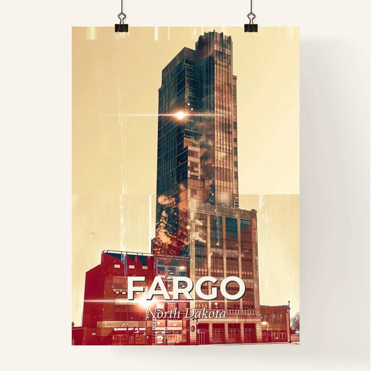 Fargo Skyline — Bright Pastel Composite Art Poster