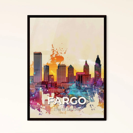 Fargo: Bright Beige Poster Cityscape Sparkle Photo Collage