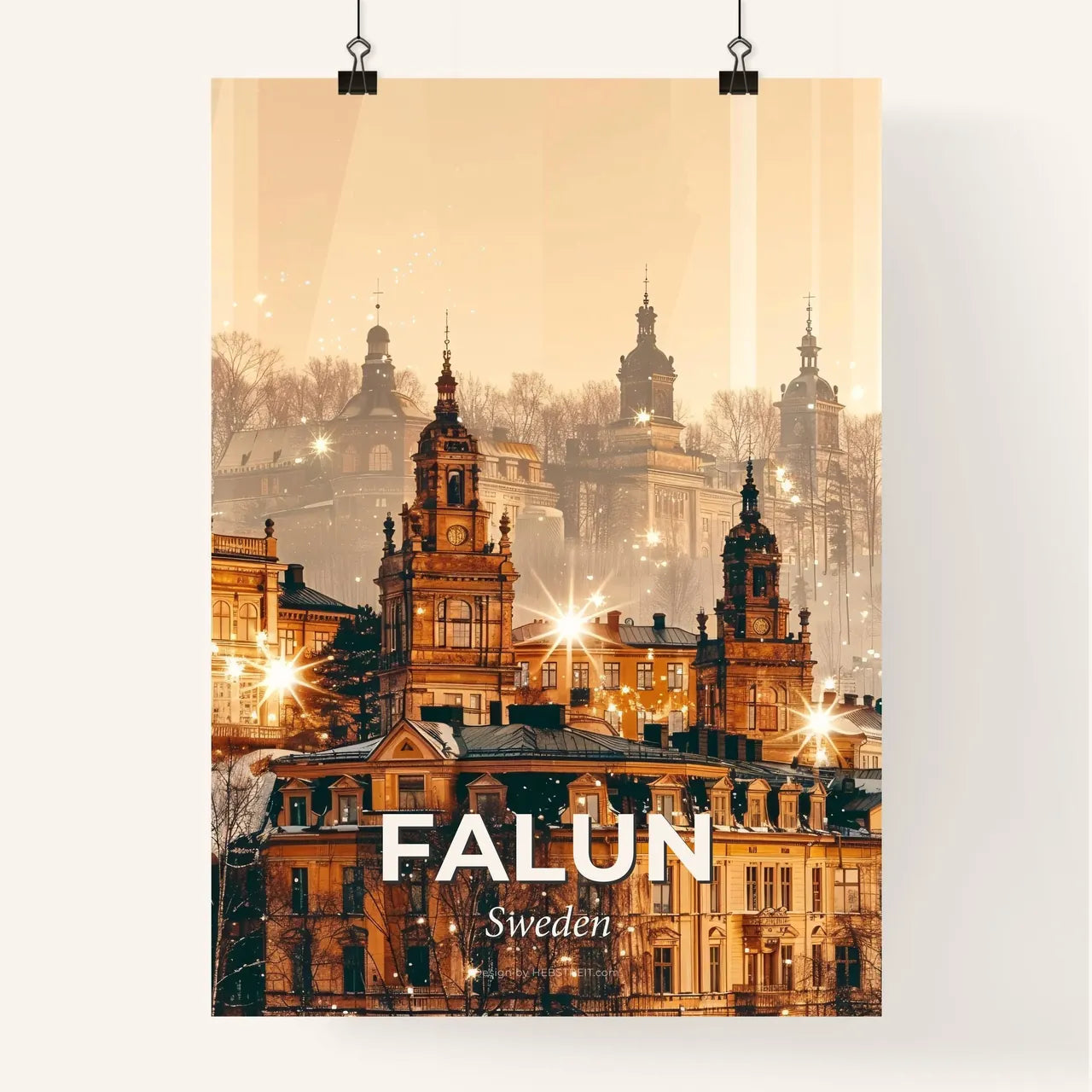 Falun Skyline Double Exposure Composite Art Poster Poster