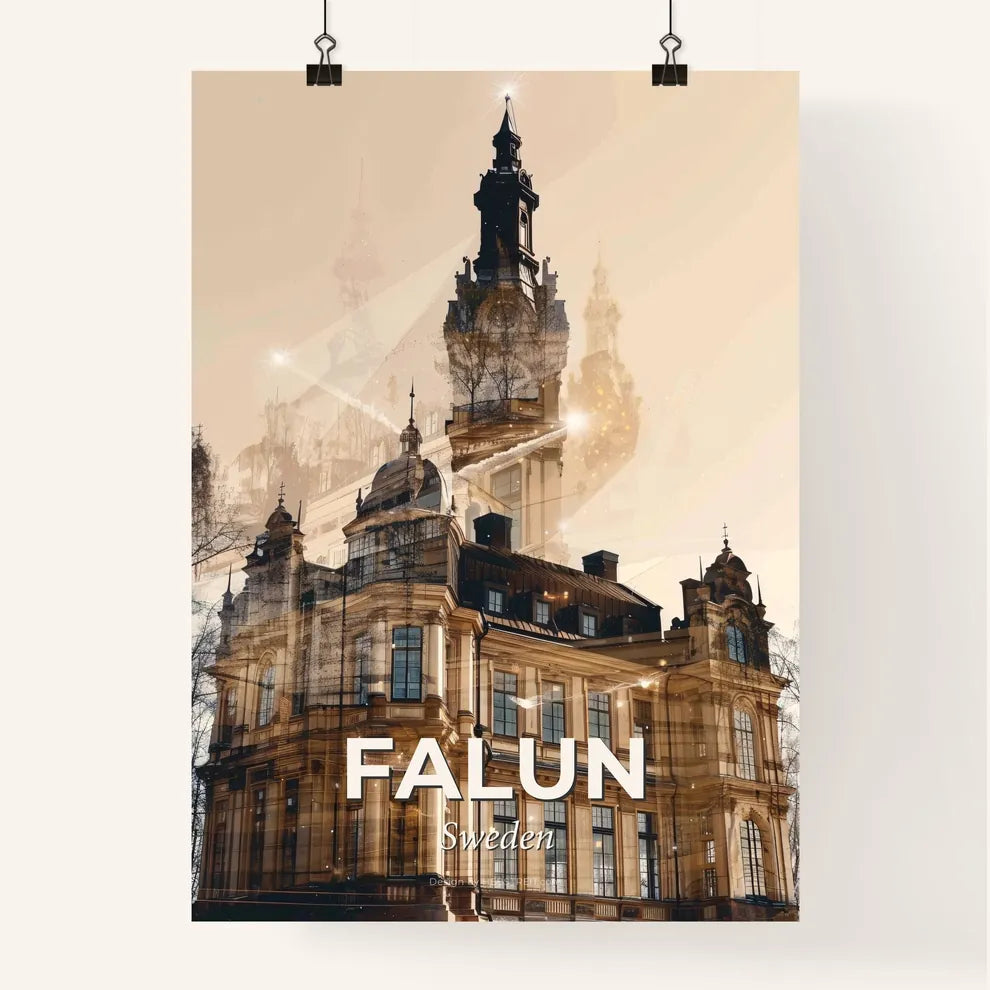 Falun City Skyline Composite Art Poster Poster