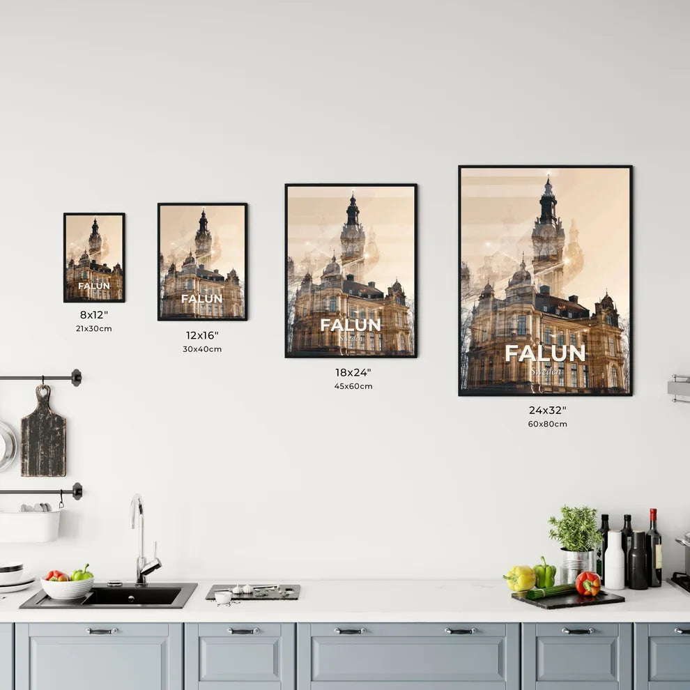 Falun City Skyline Composite Art Poster Office Art