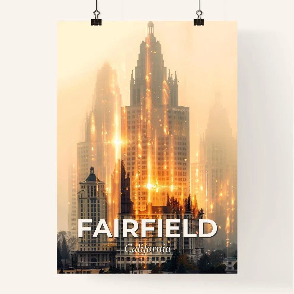 Fairfield City Skyline Composite Poster Poster