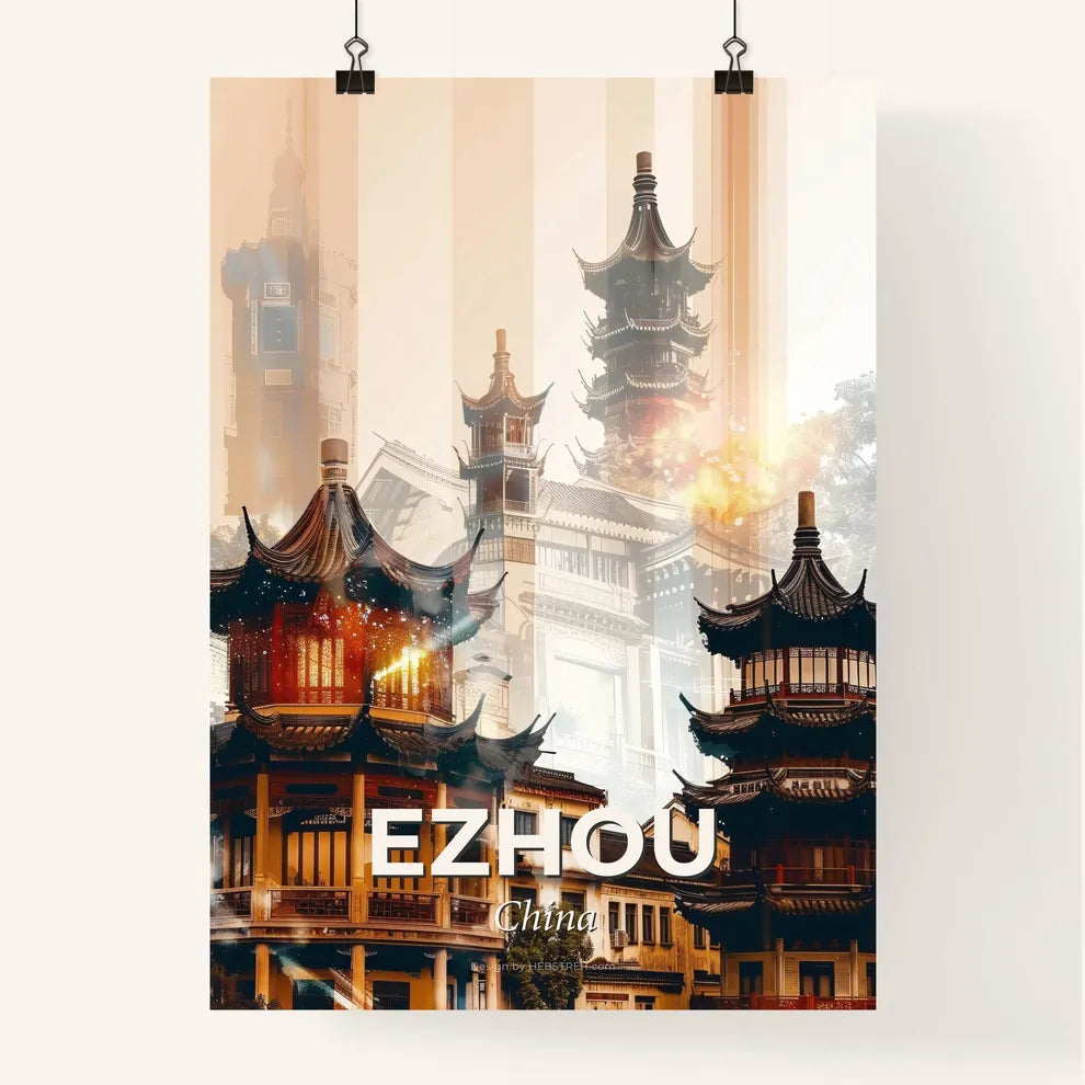 Ezhou Skyline Iconography Composite Poster Art Poster