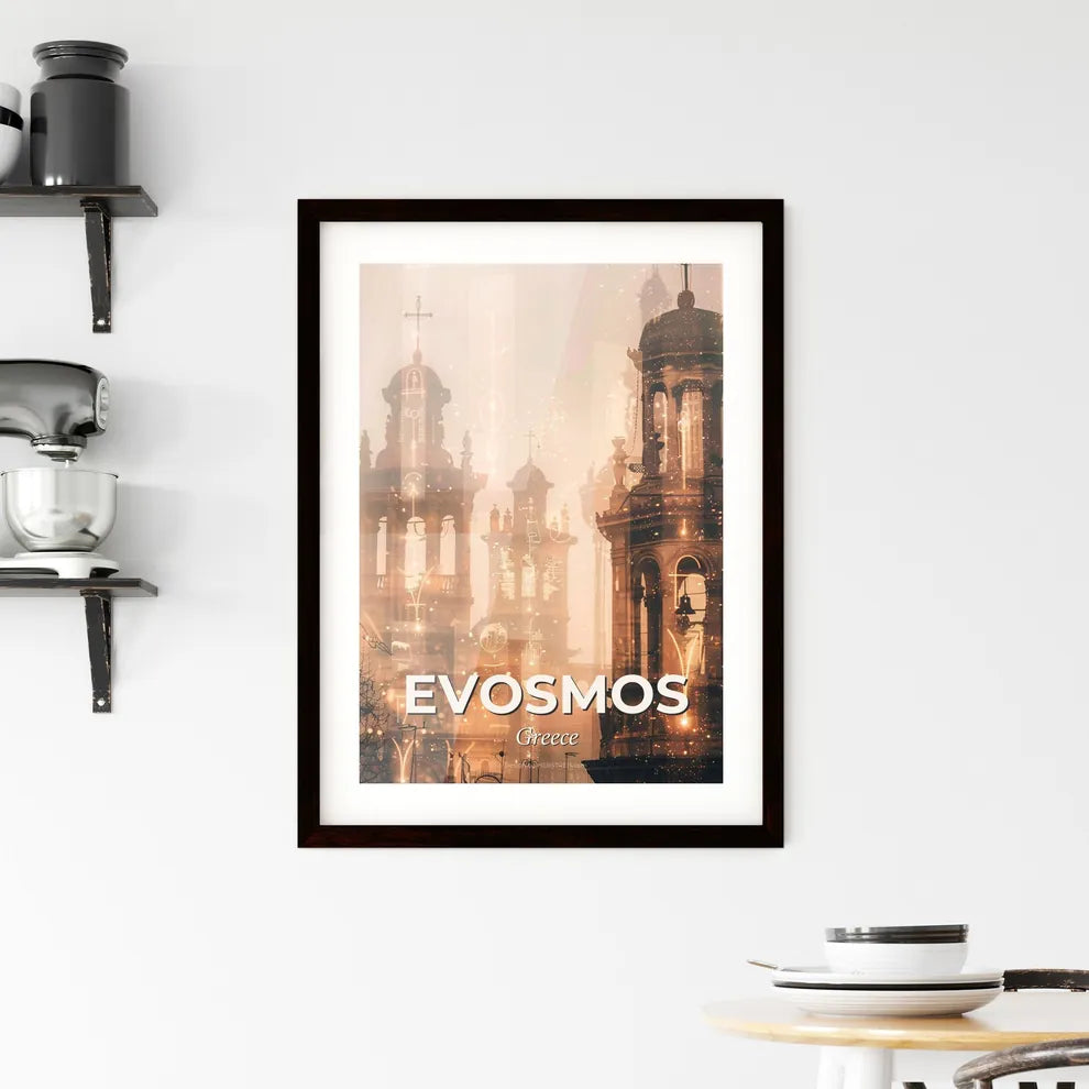 Evosmos Skyline Double Exposure Art Silhouettes Framed Print