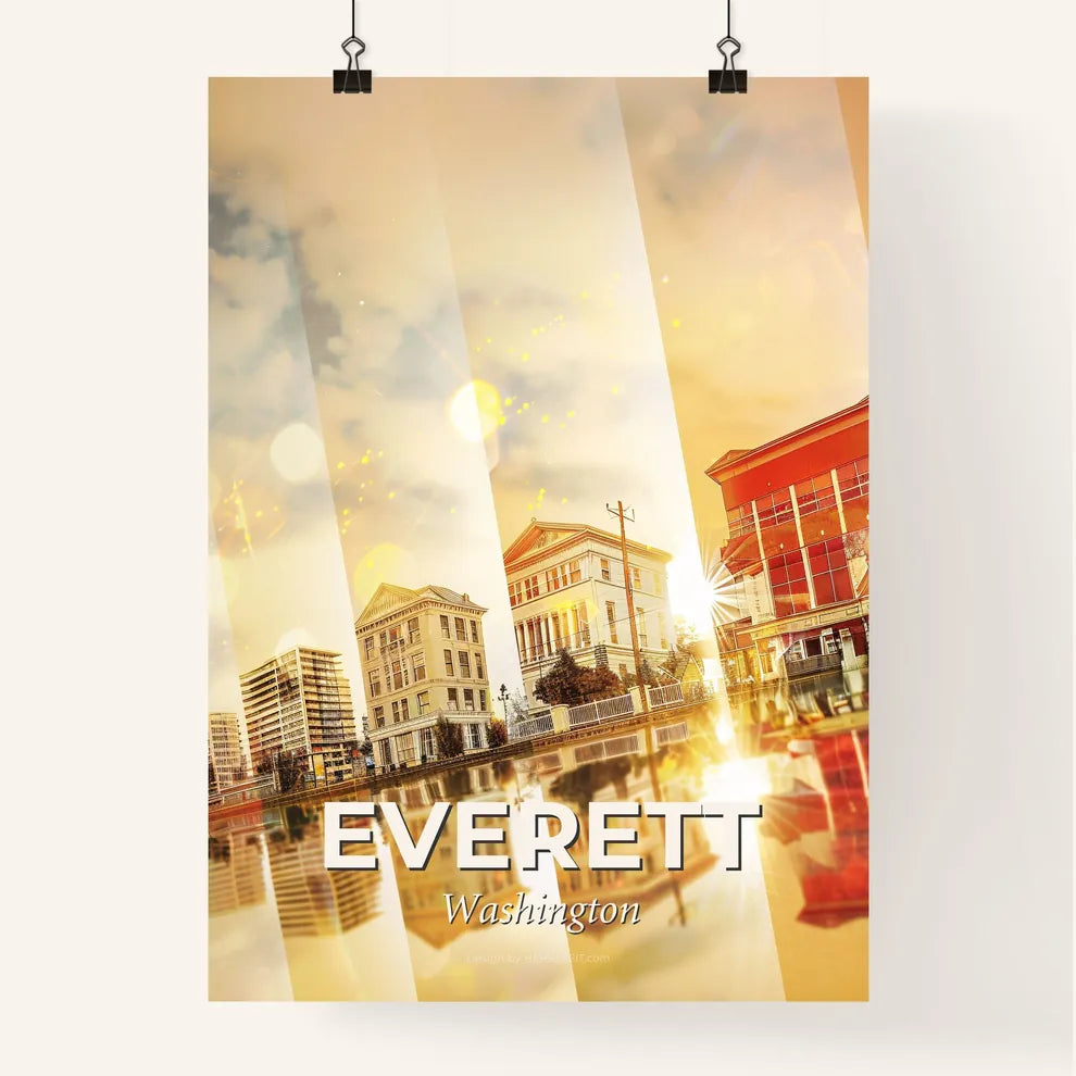 Everett Skyline Splendor: Local Landmarks in Art Poster