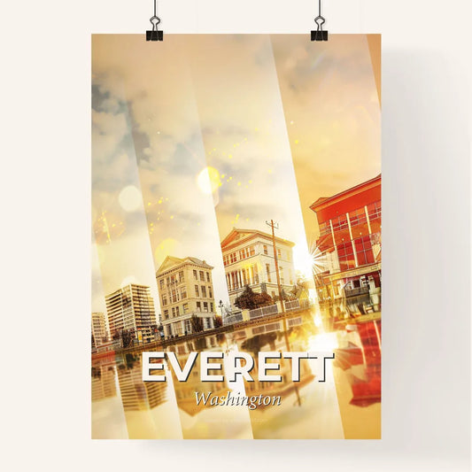 Everett Skyline Splendor: Local Landmarks in Art Poster