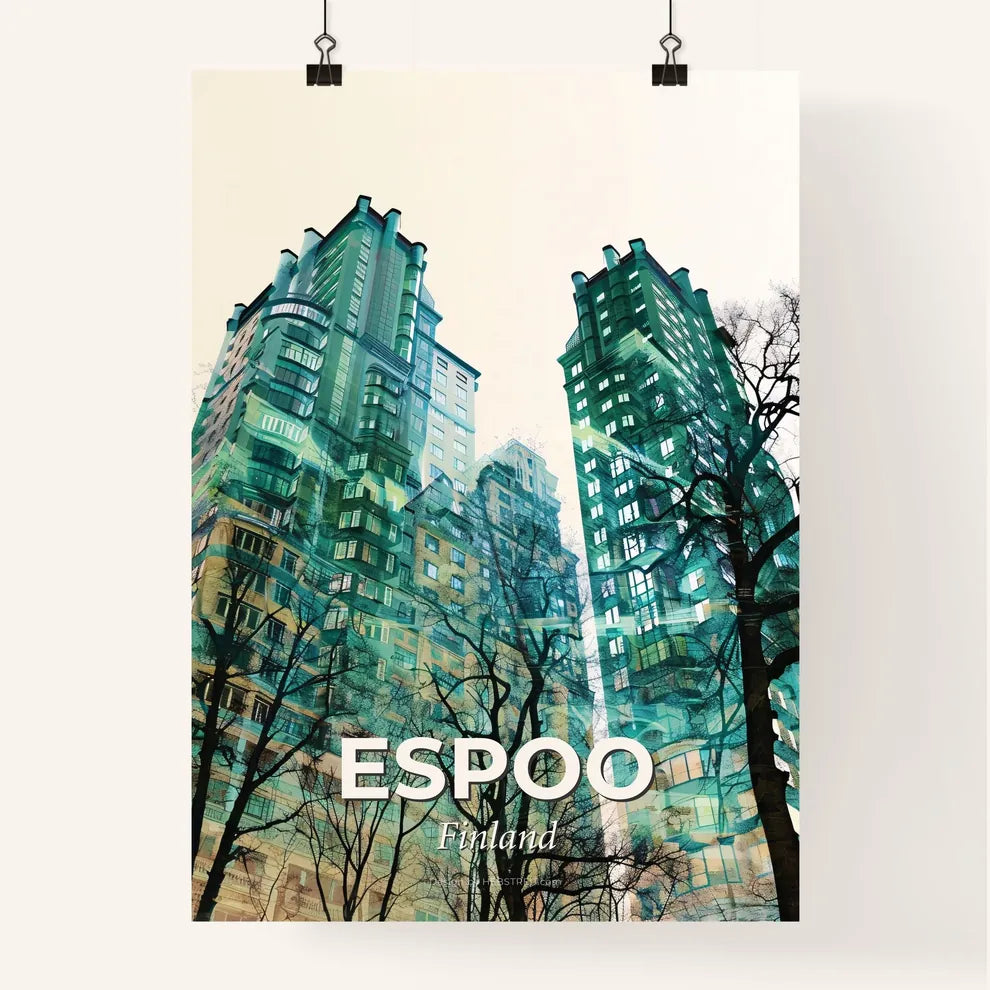 Espoo Cityscape Silhouette Poster Art Poster