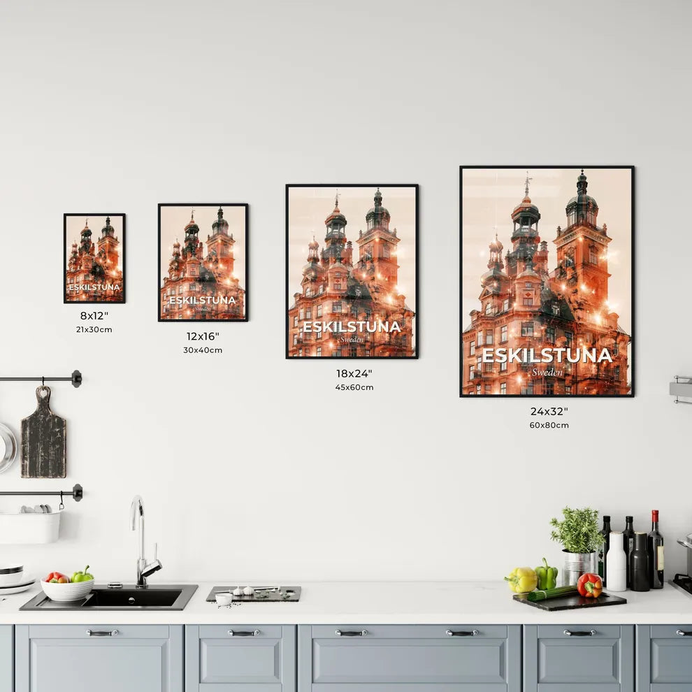 Eskilstuna Skyline Composite Art Poster Office Art