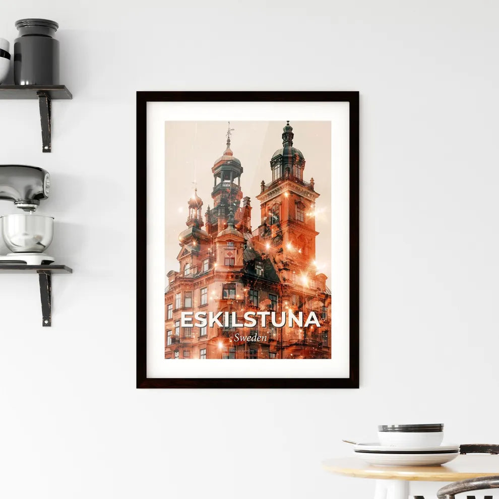 Eskilstuna Skyline Composite Art Poster Framed Print