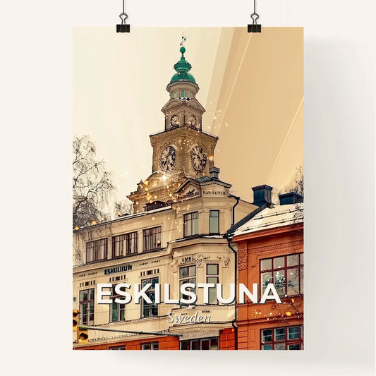 Eskilstuna Skyline Double Exposure Composite Poster