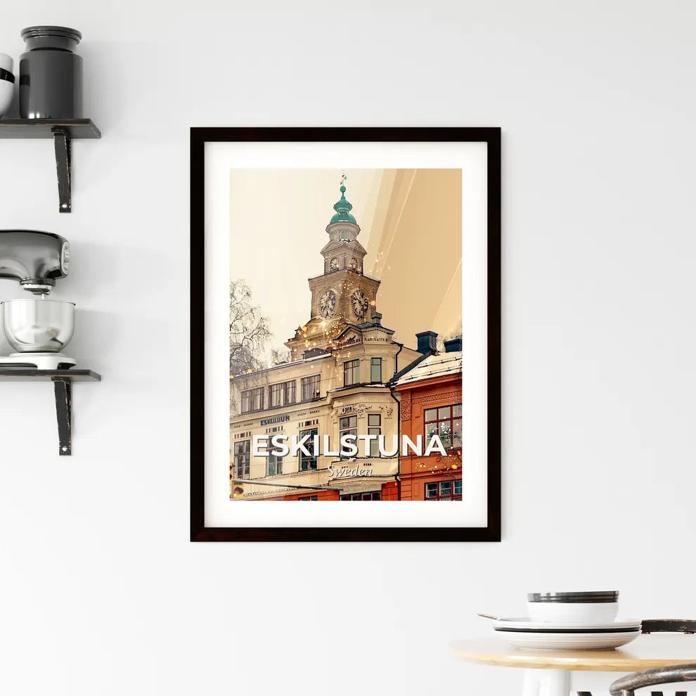Eskilstuna Skyline Double Exposure Composite Framed Print