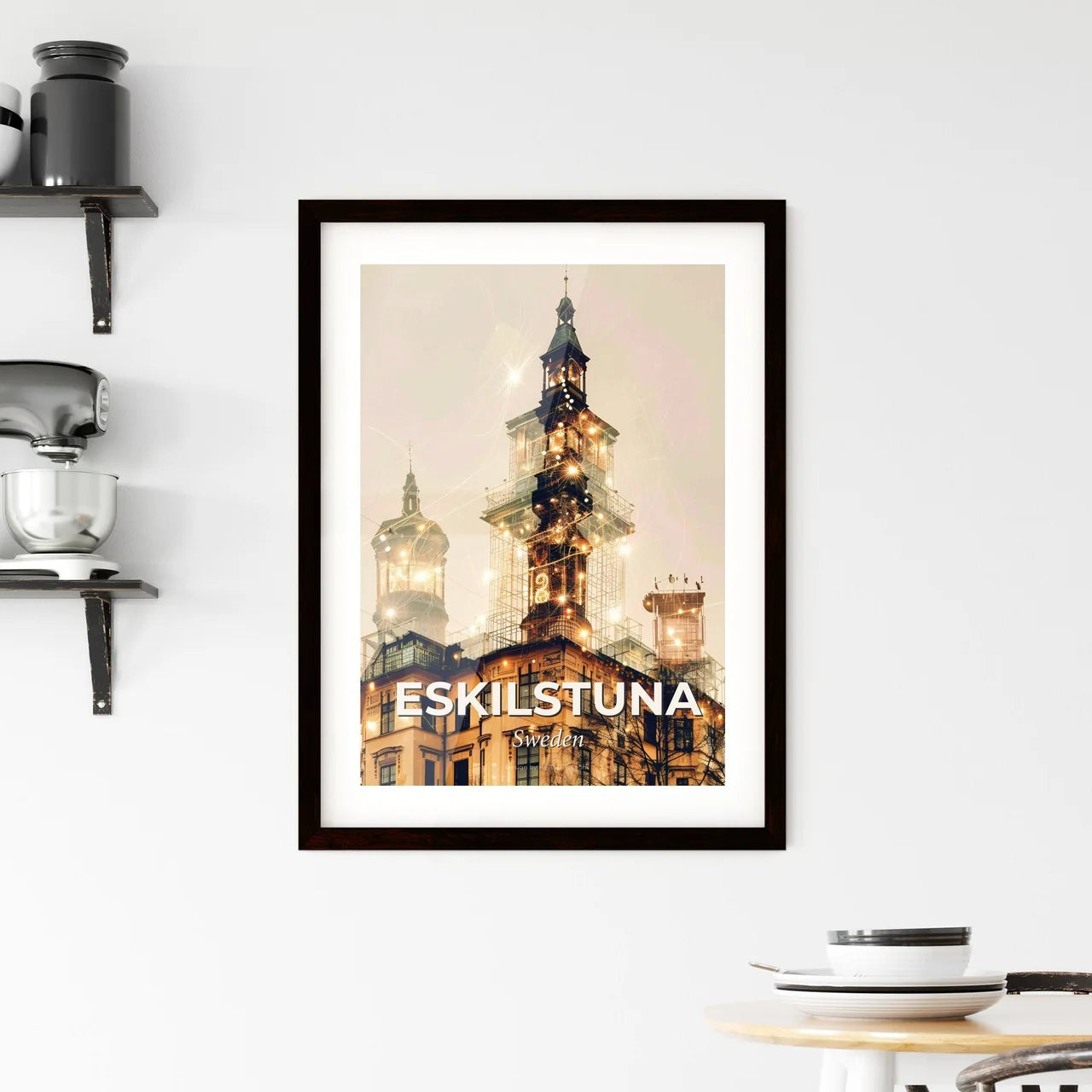 Eskilstuna City Vibes Skyline Composite Art Print Framed Print