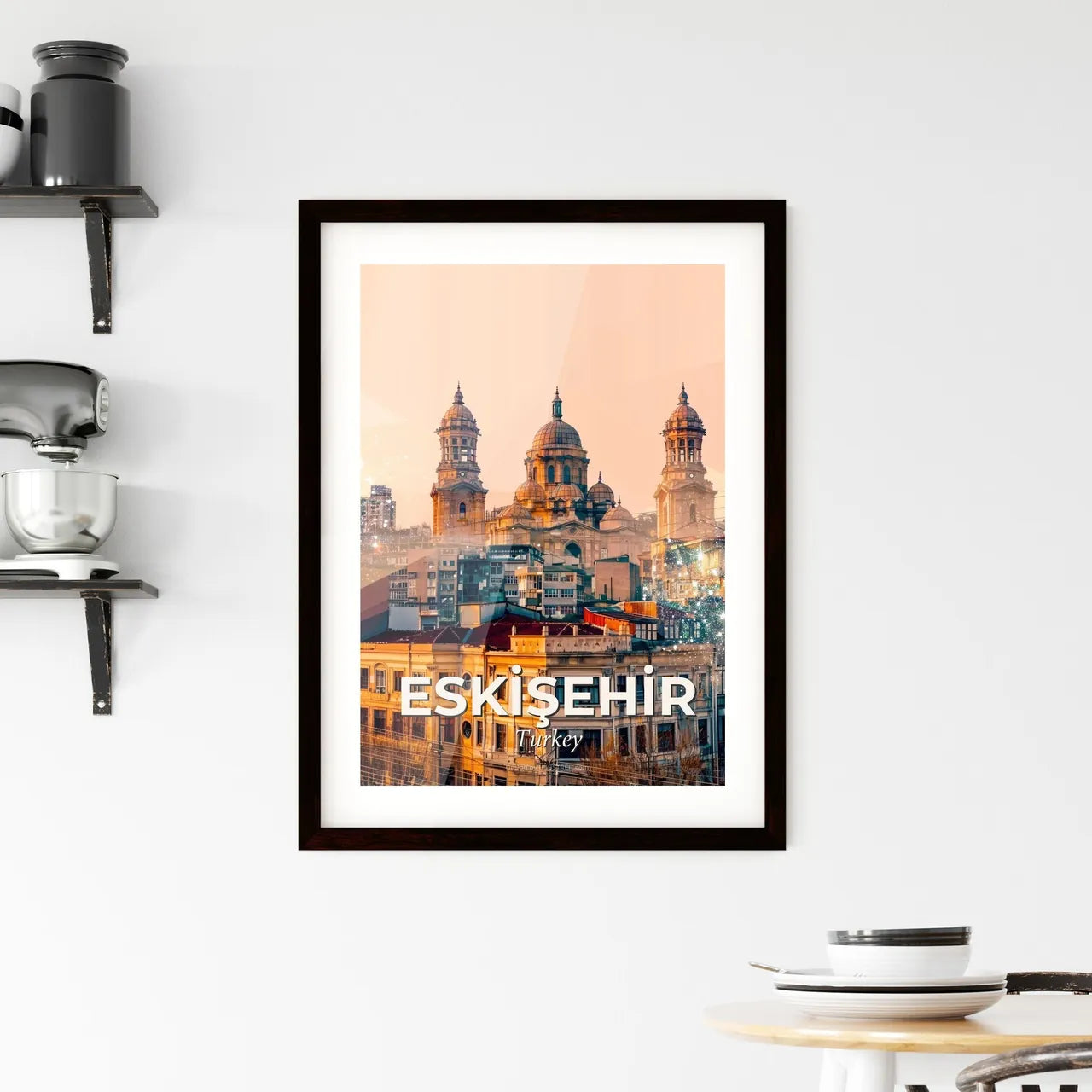 EskiÅŸehir City Lights Poster Art Print Framed Print