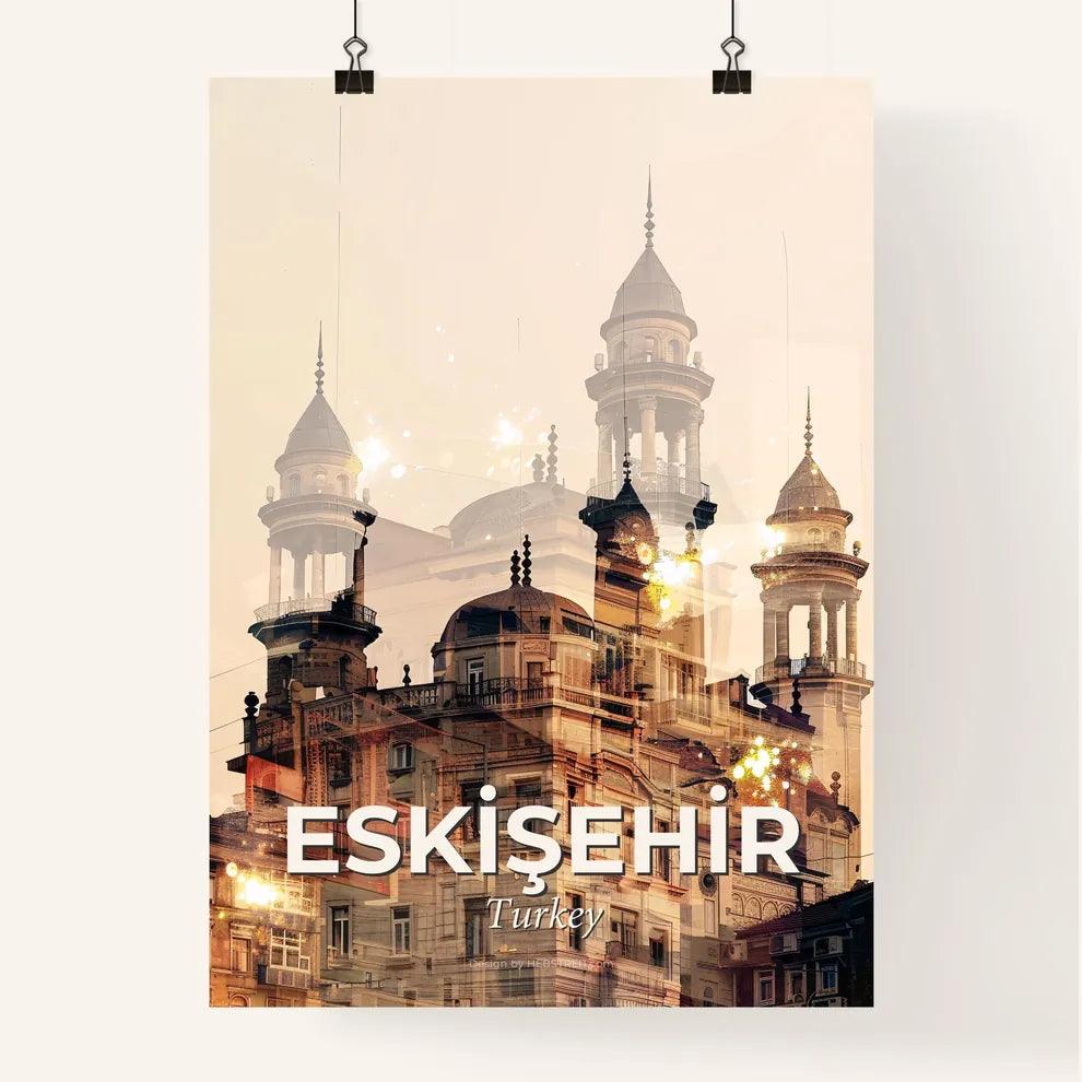 EskiÅŸehir Skyline Architecture Bright Beige Poster Poster
