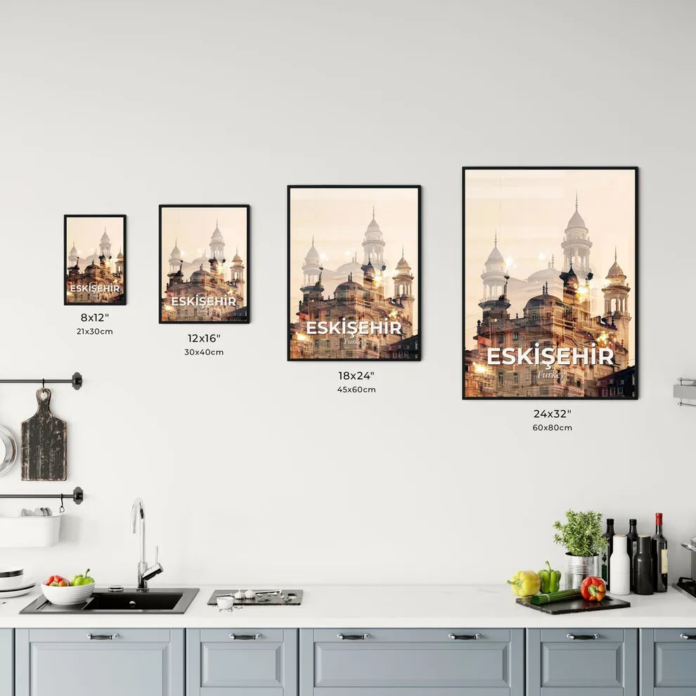 EskiÅŸehir Skyline Architecture Bright Beige Poster Office Art