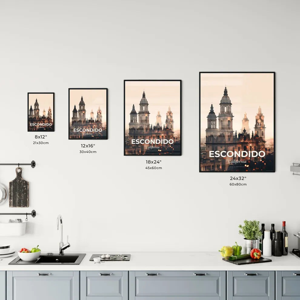 Escondido Cityscape Art: Nightlights and Sparkles Office Art