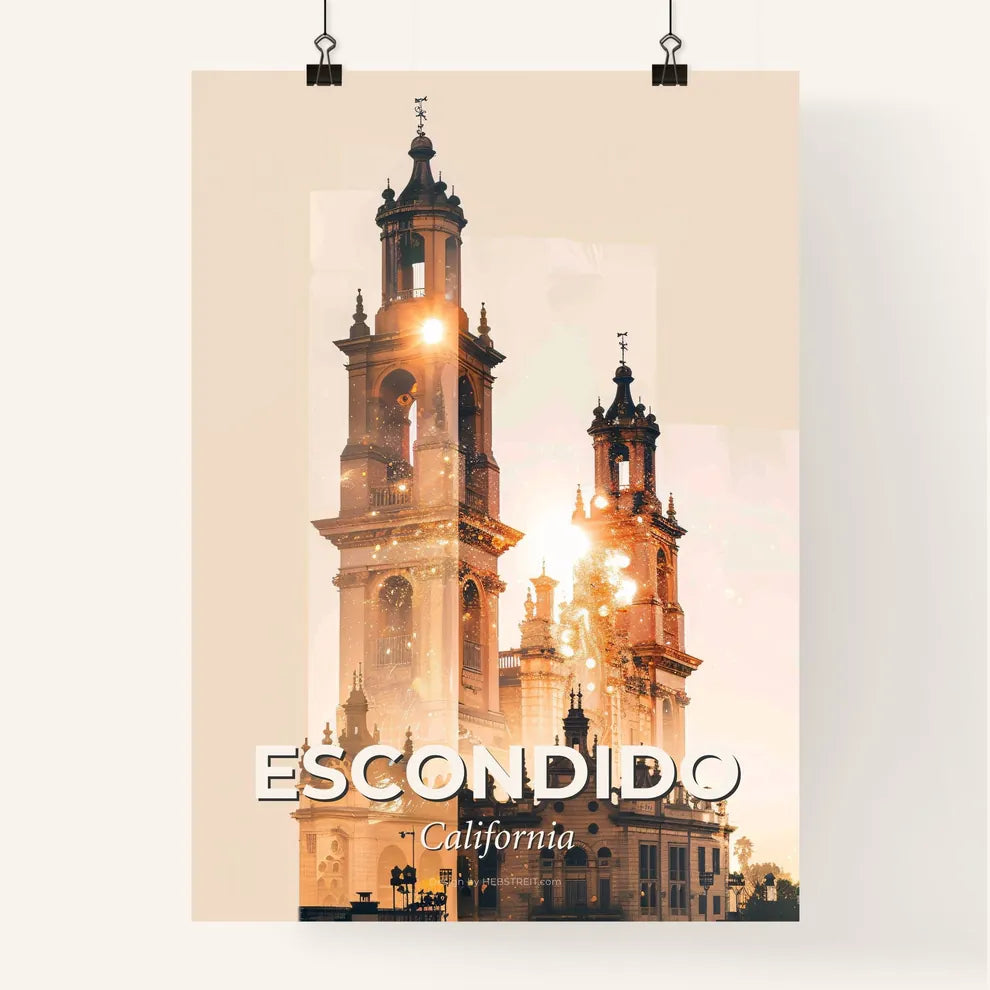 Escondido Skyline Art: Architecture Icons and Cityscapes Poster