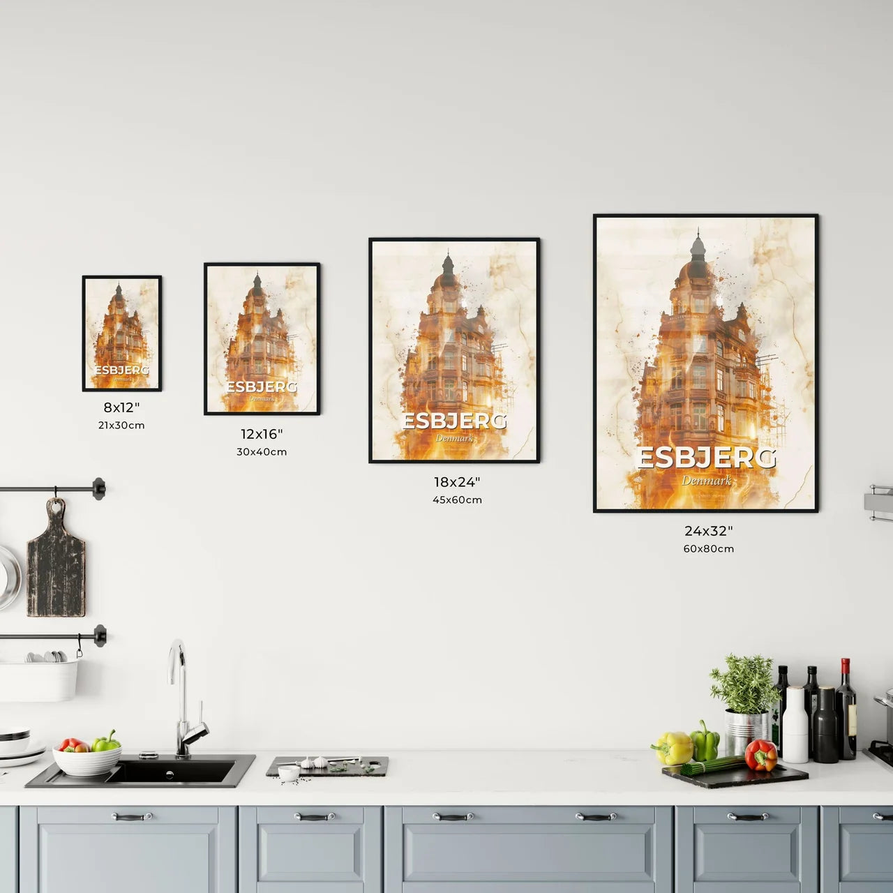 Esbjerg City Skyline Composite Poster Art Office Art