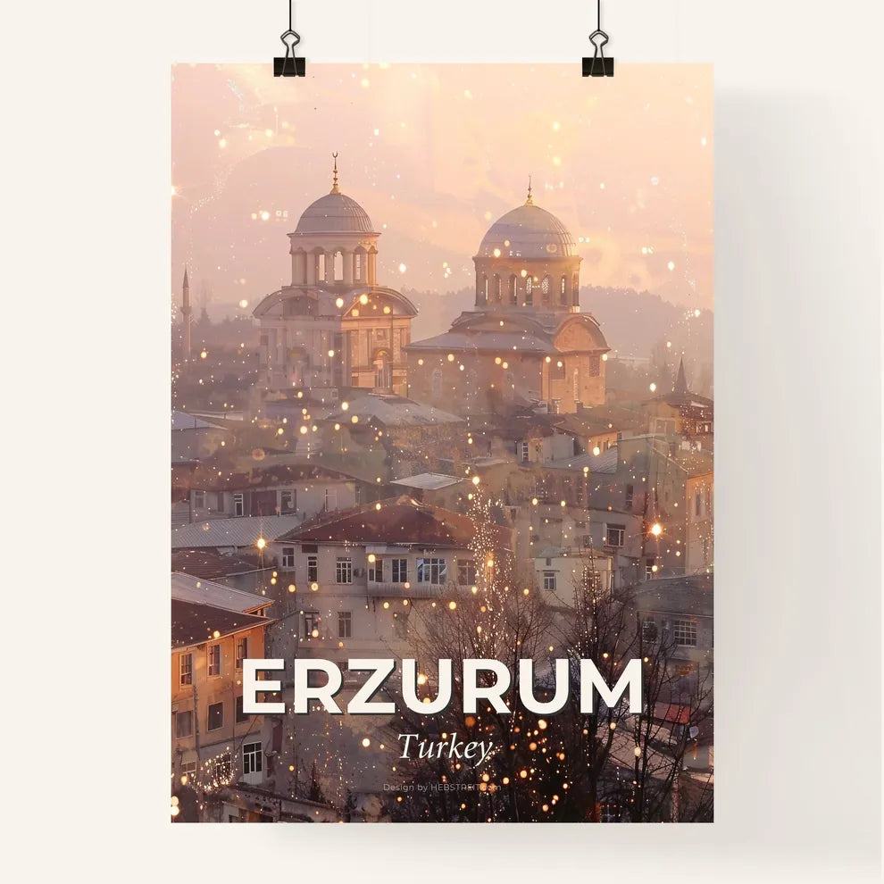 Erzurum Skyline Double Exposure Art Poster Poster