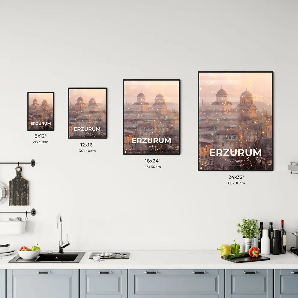 Erzurum Skyline Double Exposure Art Poster Office Art
