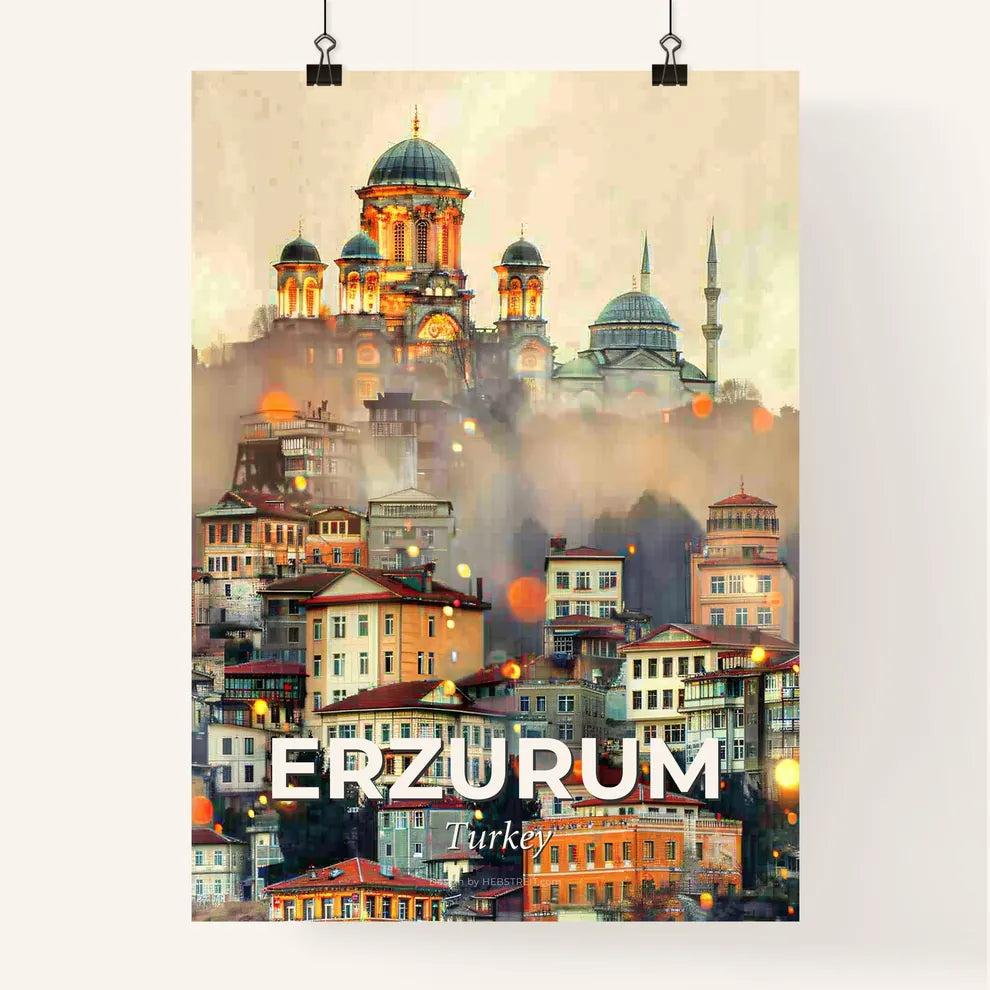 Erzurum: Illuminated City Skyline Composite Poster