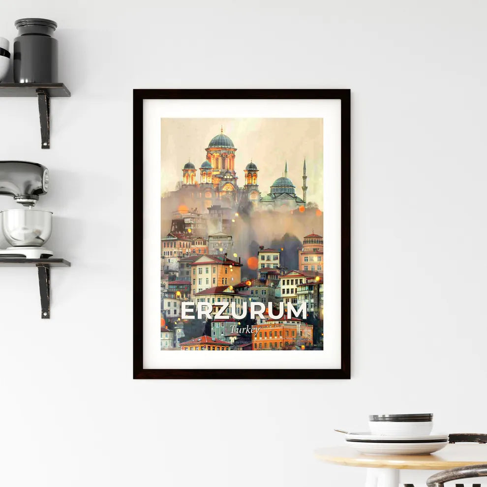 Erzurum: Illuminated City Skyline Composite Framed Print