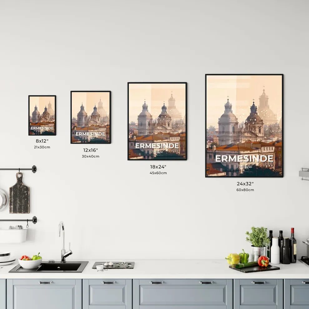 Ermesinde Skyline Artistic Composite Poster Office Art