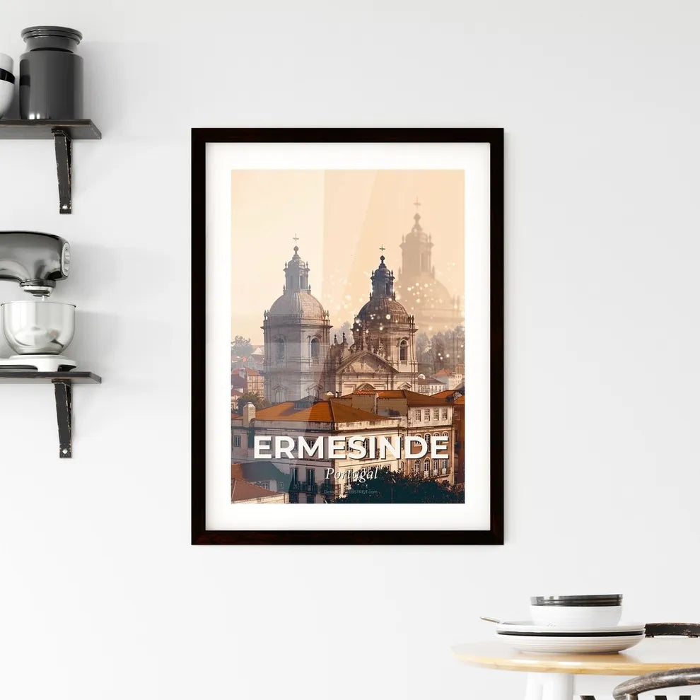 Ermesinde Skyline Artistic Composite Poster Framed Print