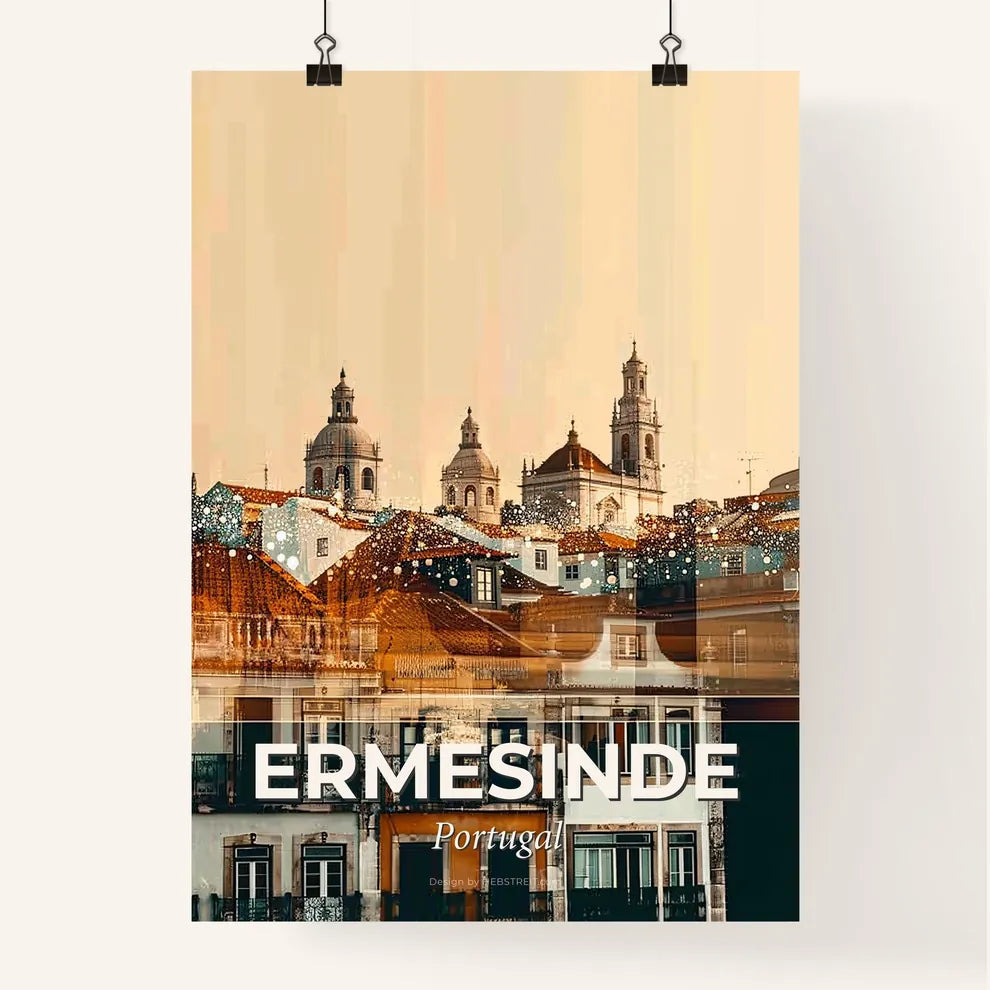Ermesinde City Skyline Composite Art Poster Poster
