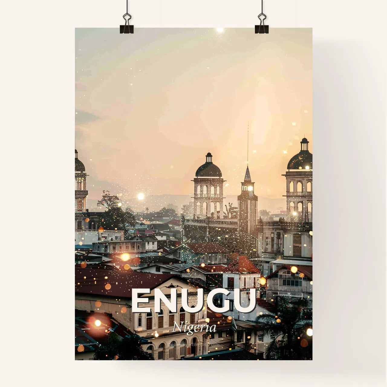 Enugu Nigeria Vibrant Skyline Poster Artwork Poster