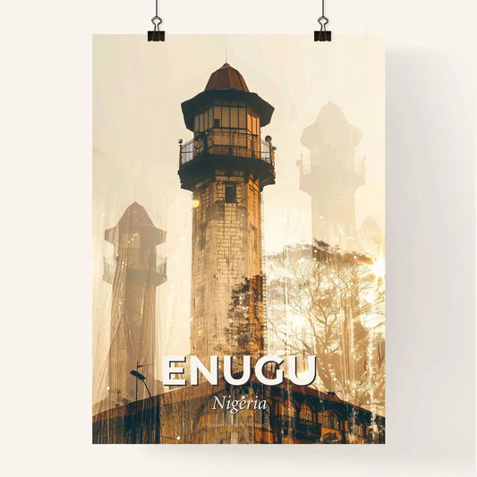 Enugu Skyline Double Exposure Art Poster Poster