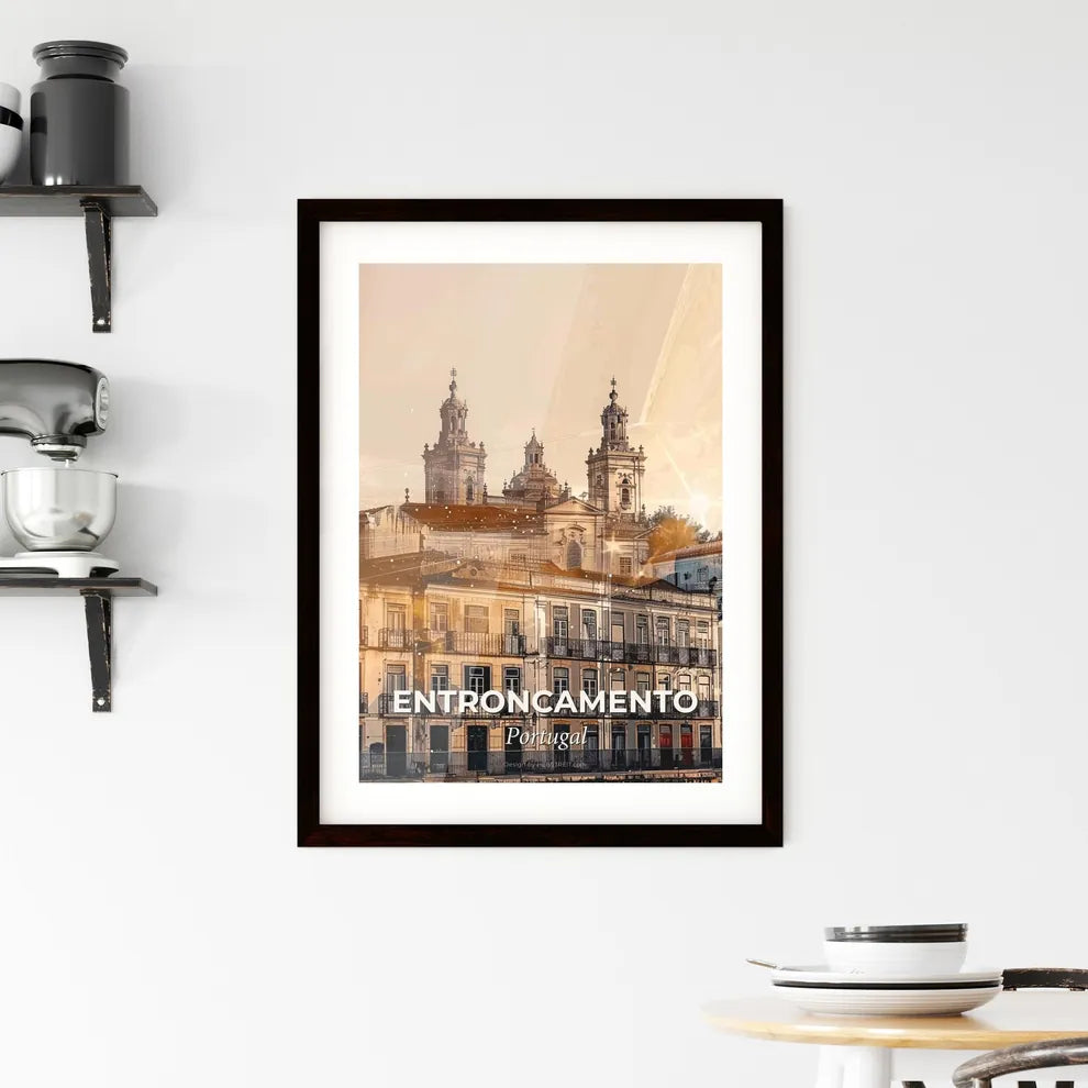 Entroncamento Skyline Composite Art Poster Framed Print
