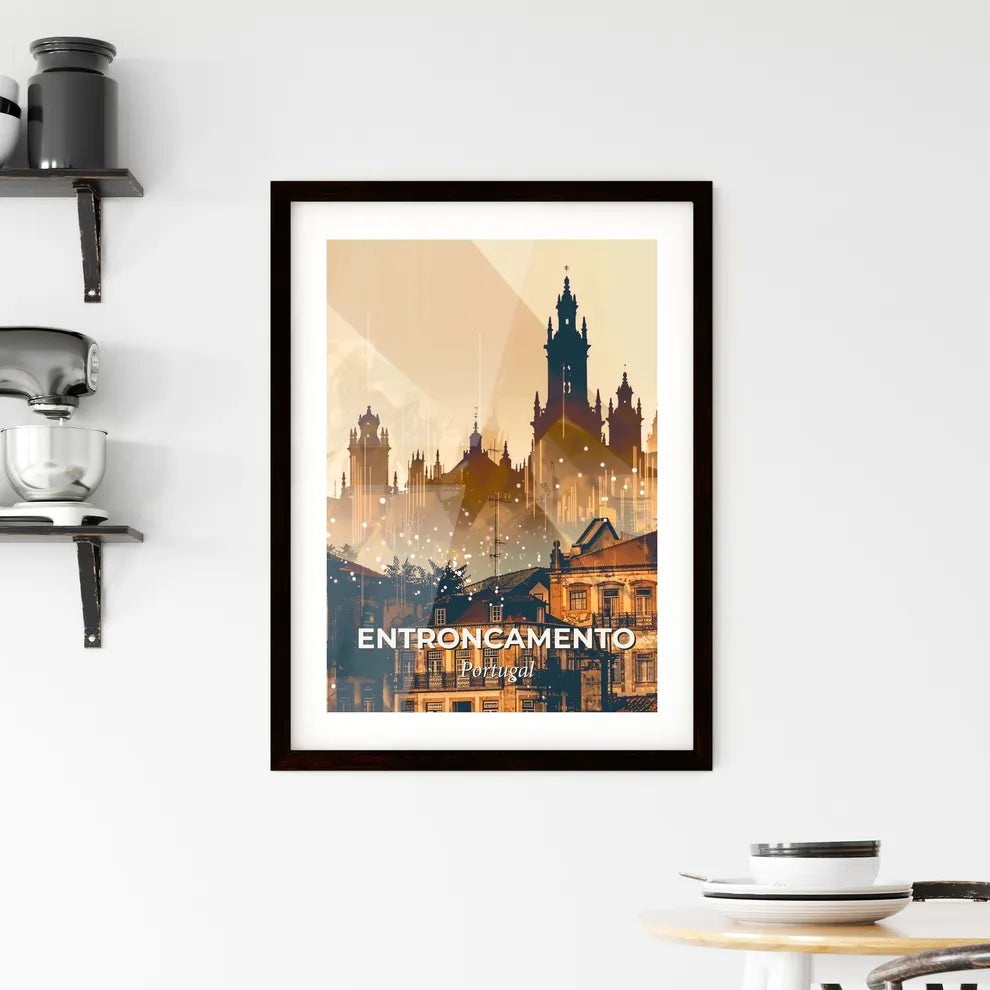Entroncamento Skyline Iconic Architecture Poster Framed Print