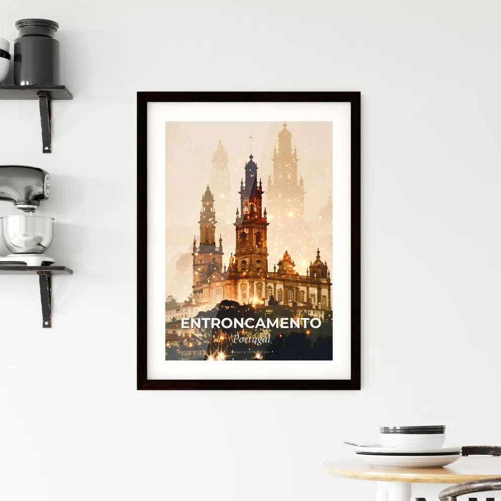 Entroncamento Skyline Composite Art, Bright Poster Framed Print