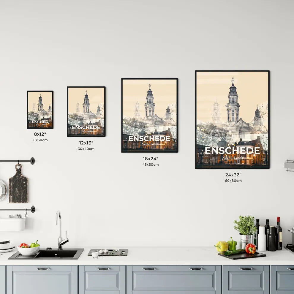 Enschede Skyline Double Exposure Cityscape Art Office Art