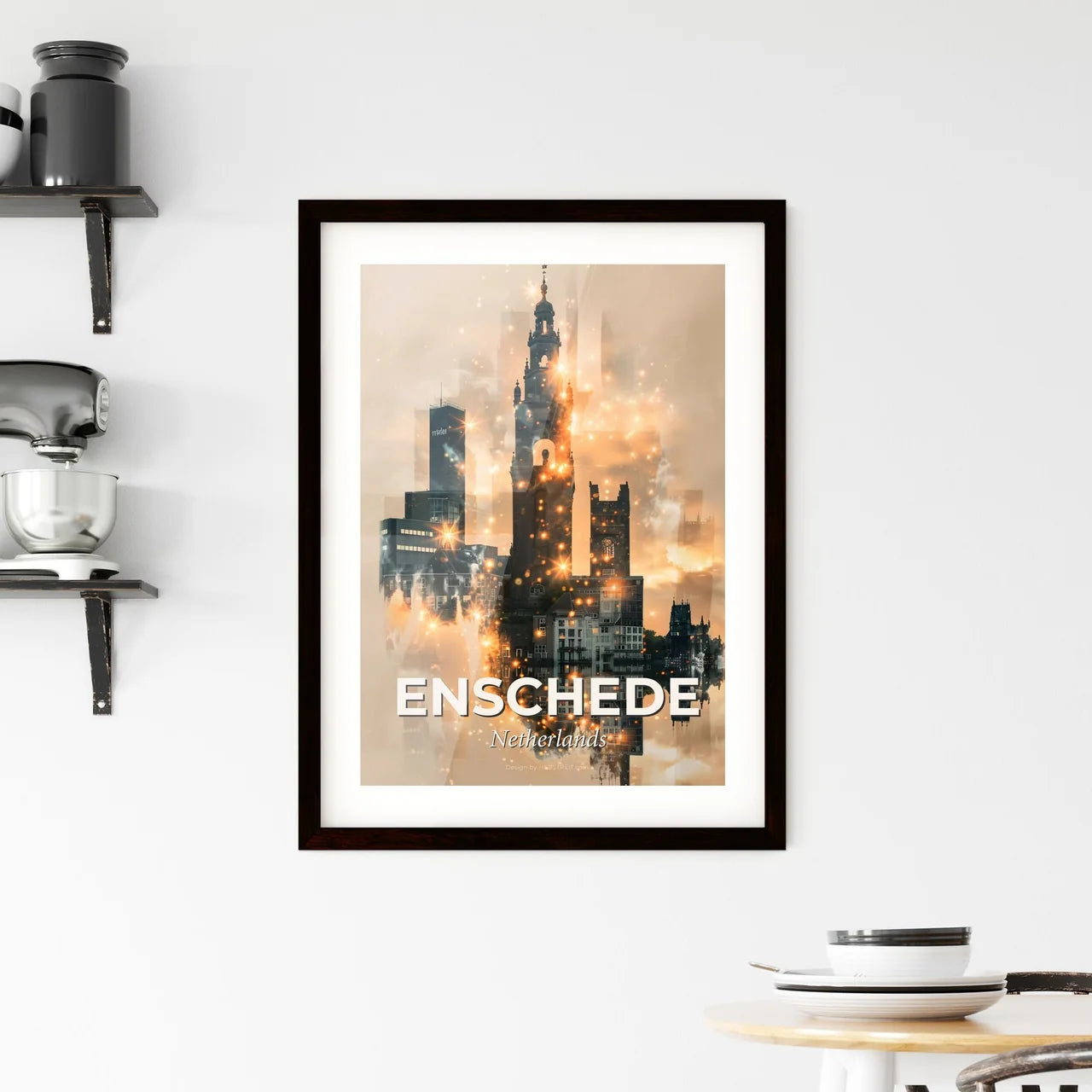 Enschede Skyline Art Framed Print