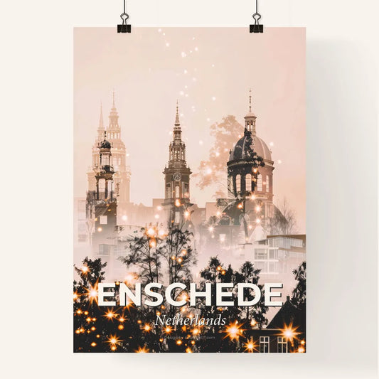 Enschede Skyline Cityscape Local Icon Sparkle Composite Poster