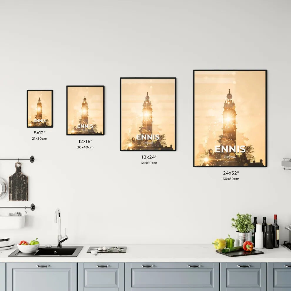 Ennis Silhouette Skyline Composite Art Poster Office Art