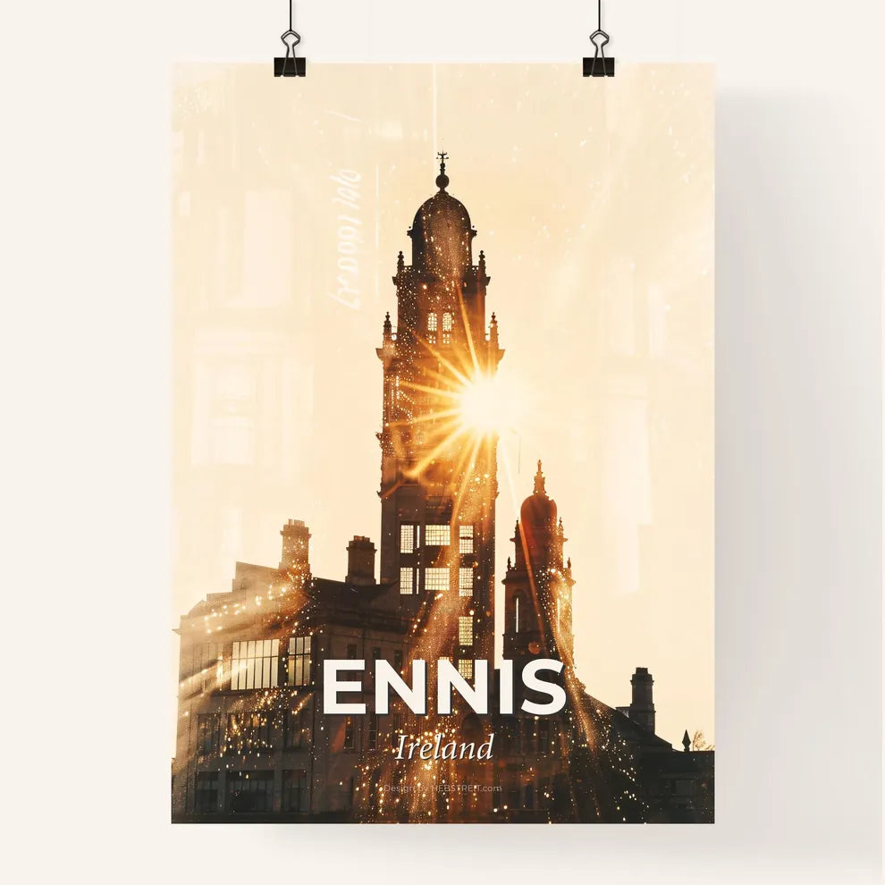 Ennis City Skyline Silhouette Composite Poster Poster