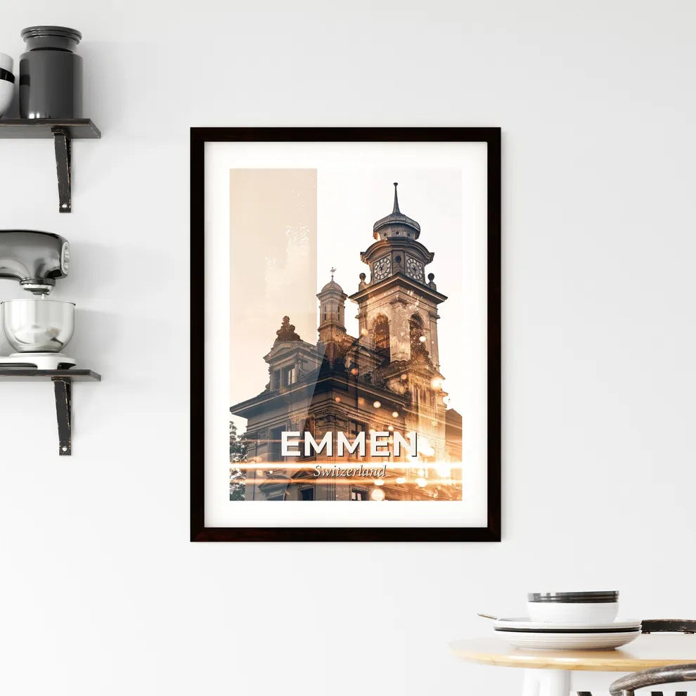 Emmen Cityscape Composite Art Poster Framed Print