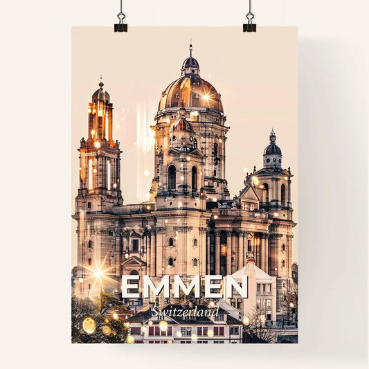 Emmen Skyline Glow Cityscape Art Deco Poster Poster
