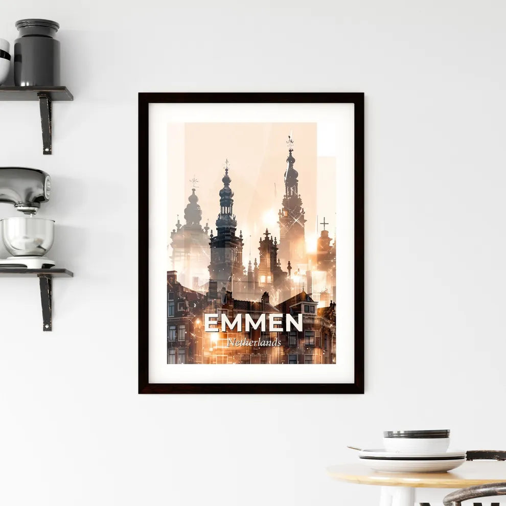 Emmen City Dream Silhouette Poster Framed Print