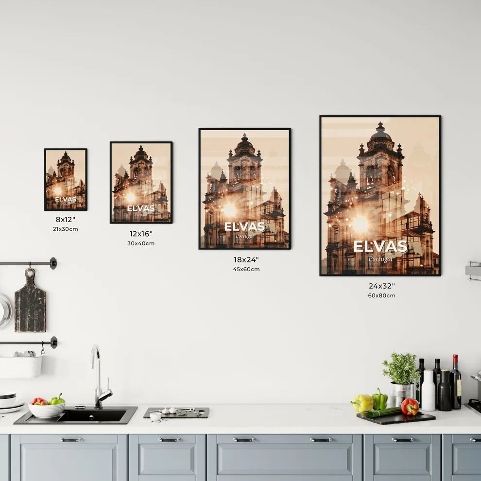 Elvas Skyline Double Exposure Iconic Poster Office Art