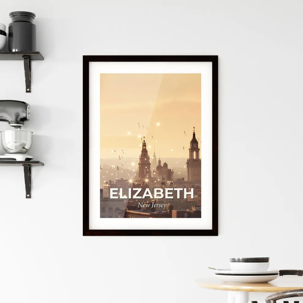Elizabeth Cityscape Skyline Art Framed Print