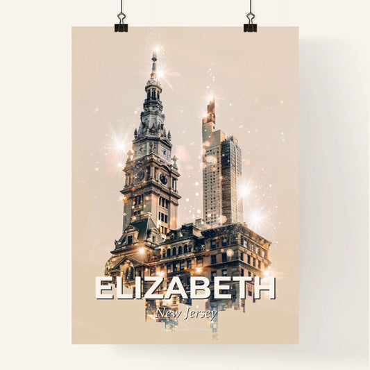 Elizabeth, New Jersey: City Icons Silhouette Poster Poster
