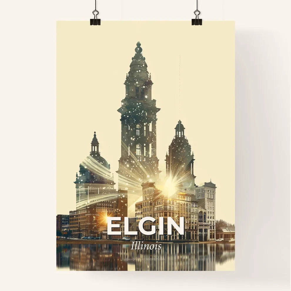 Elgin Skyline Double Exposure Masterpiece Poster