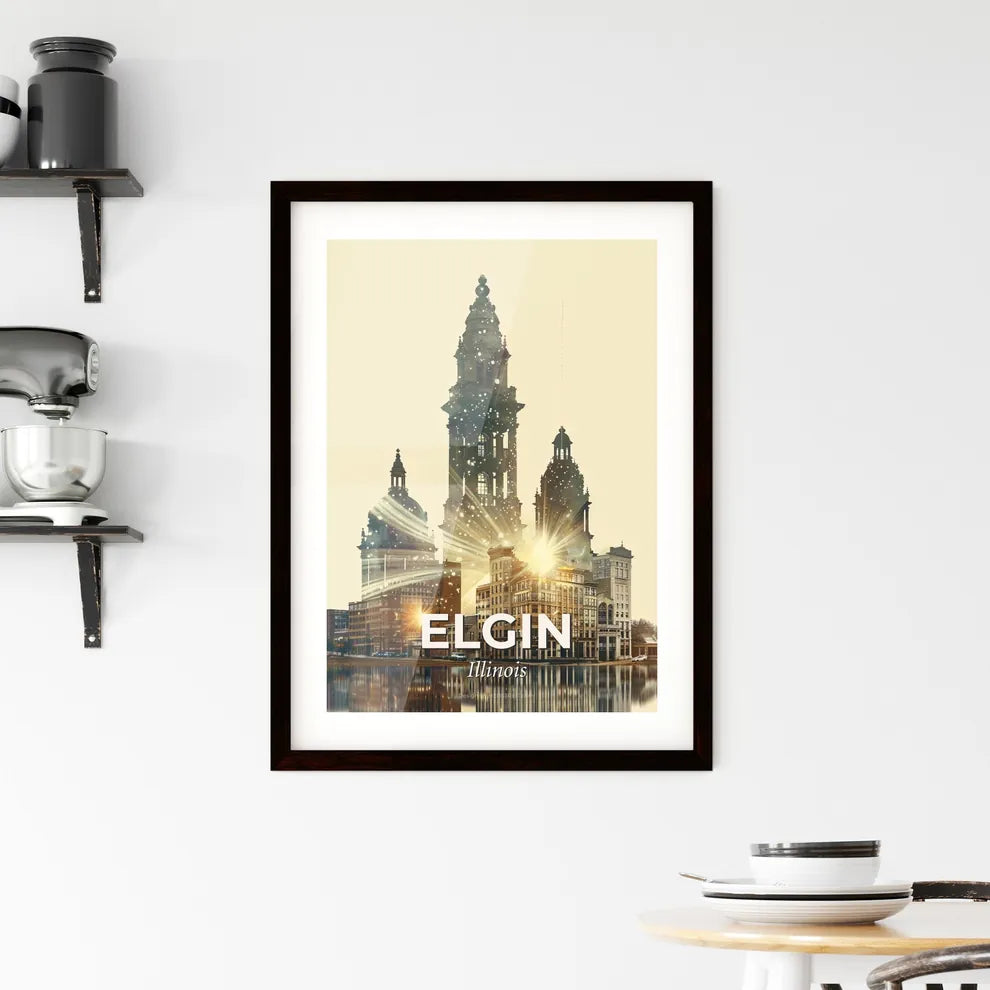 Elgin Skyline Double Exposure Masterpiece Framed Print