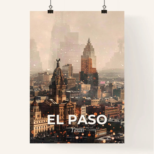El Paso Icon Skyline Composite Backlight Sparkle Poster