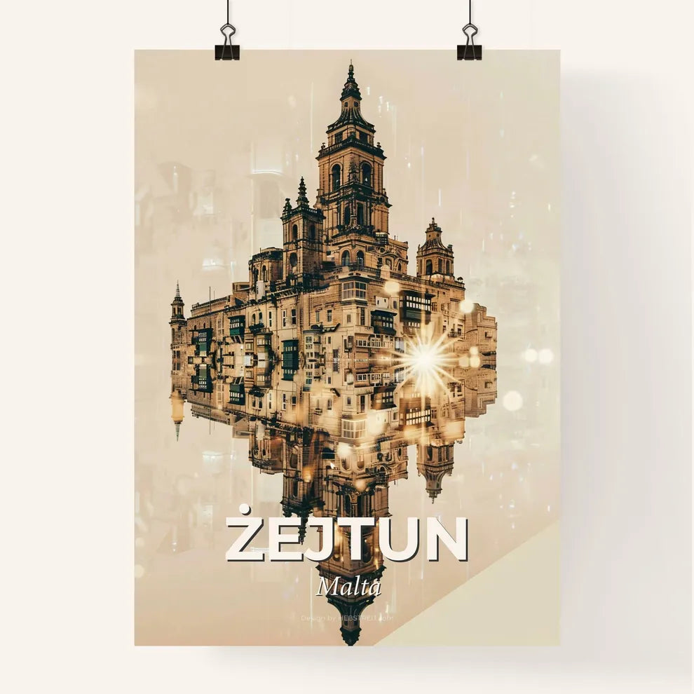 Zejtun Azure Skyline Iconography Composite Art Poster