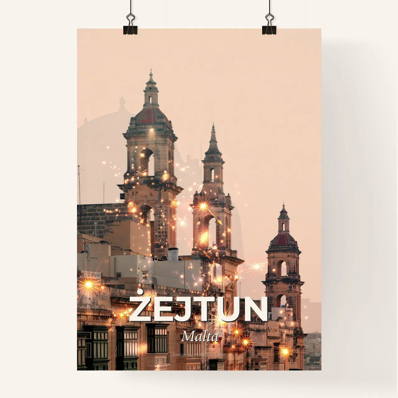 Zejtun Malta Double Exposure Art Print Poster